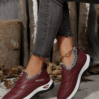 Plush Round Toe Platform Shoes - Fashorio