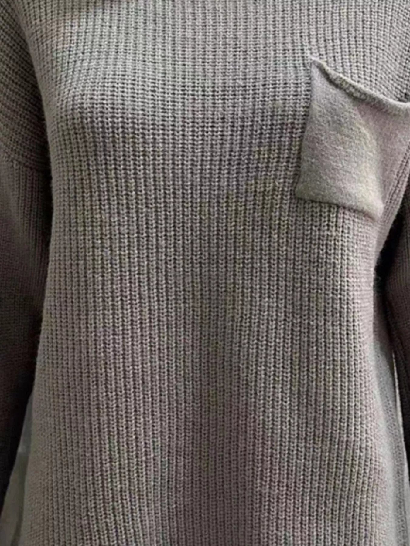 Fashorio Pocket Detail Dropped Shoulder Sweater