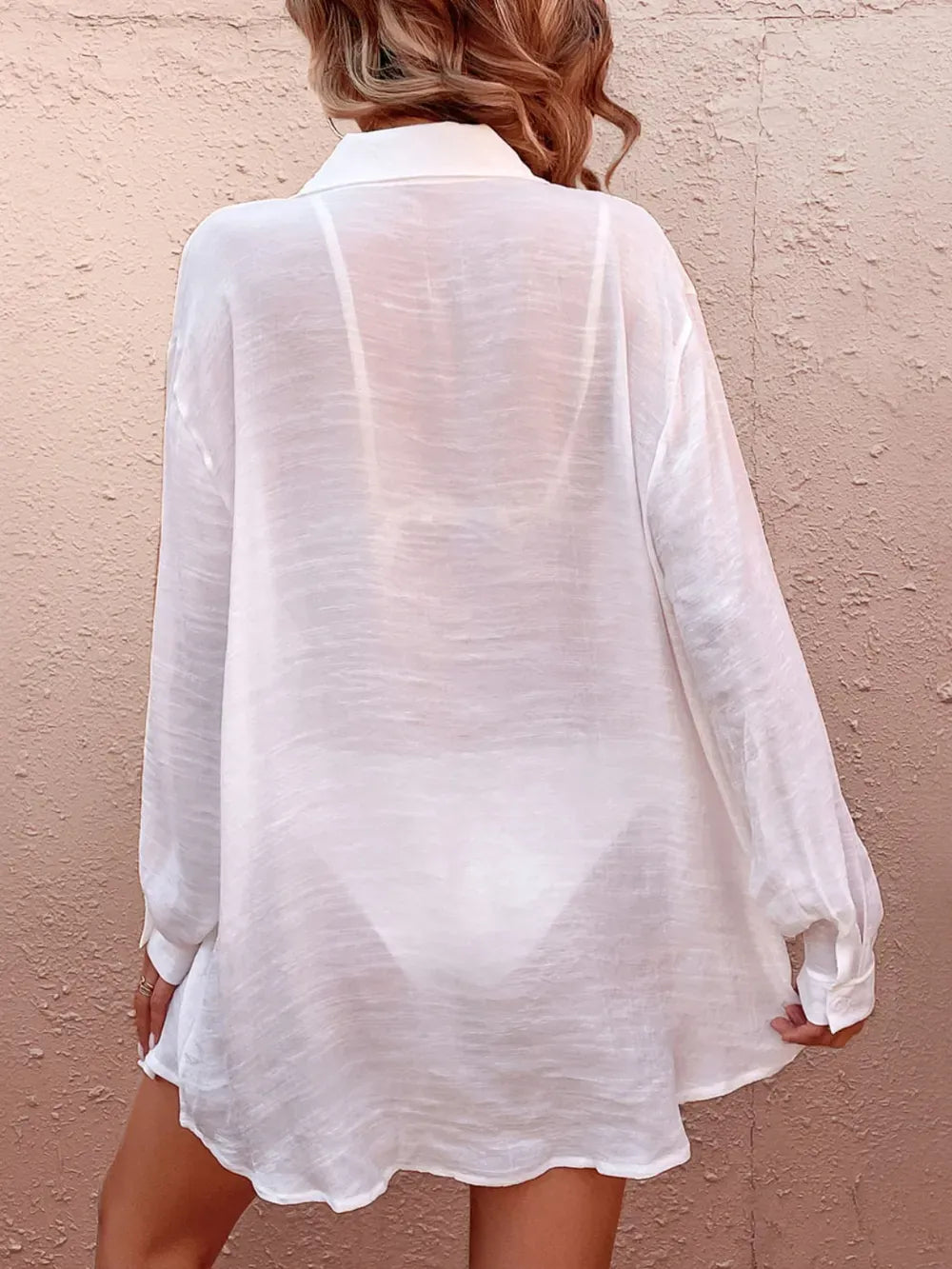 Fashorio Pocketed Dropped Shoulder Cover Up