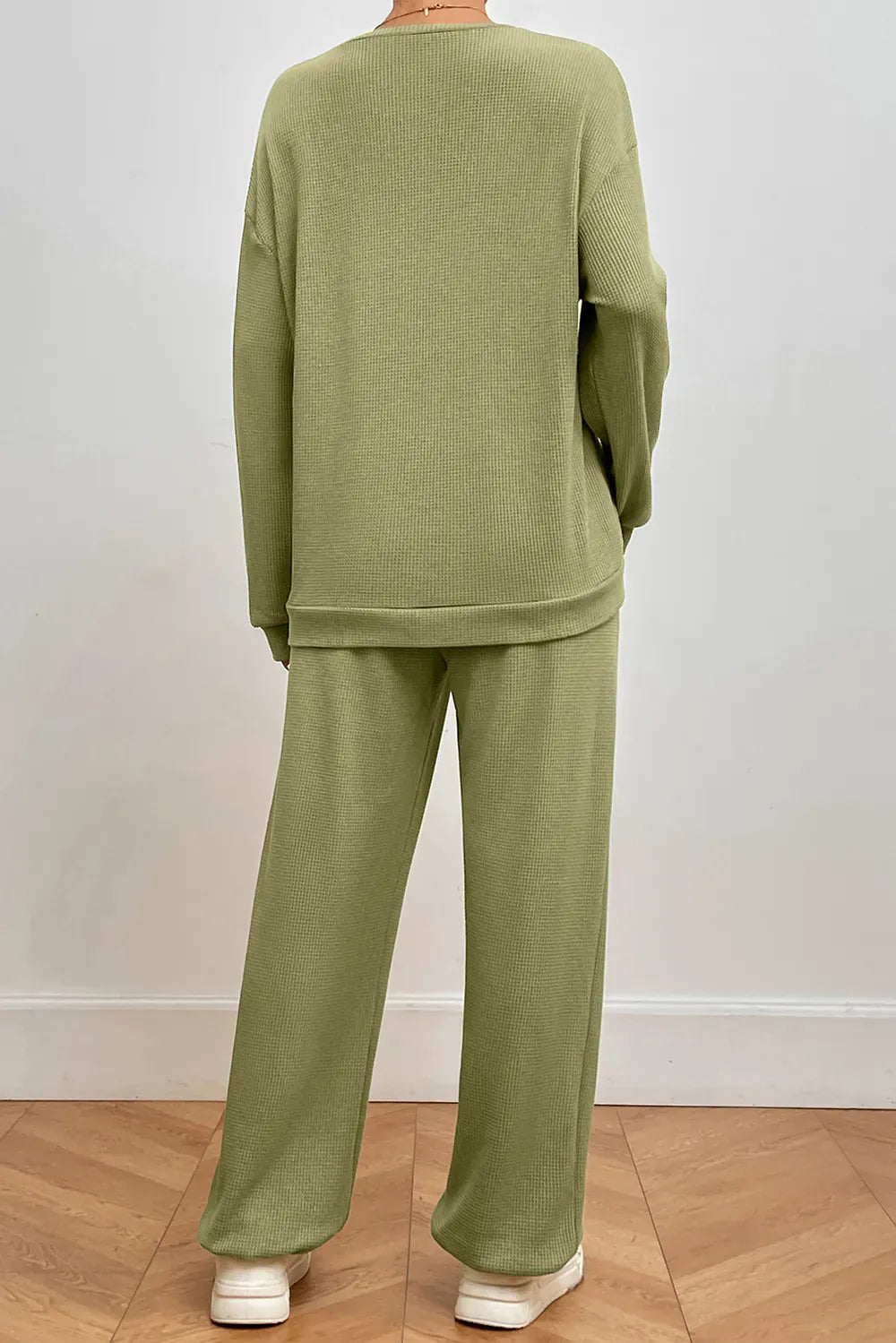 Fashorio Pocketed Round Neck Top and Pants Lounge Set