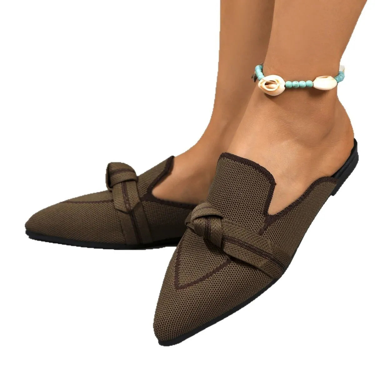 Fashorio Point Toe Flat Slip-Ons