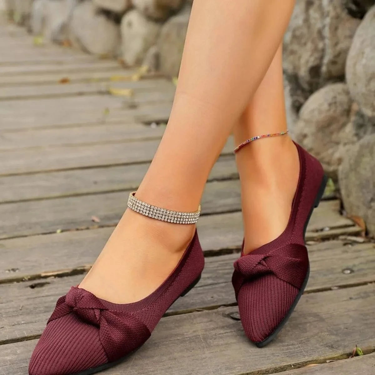 Fashorio Point Toe Flats Slip-Ons