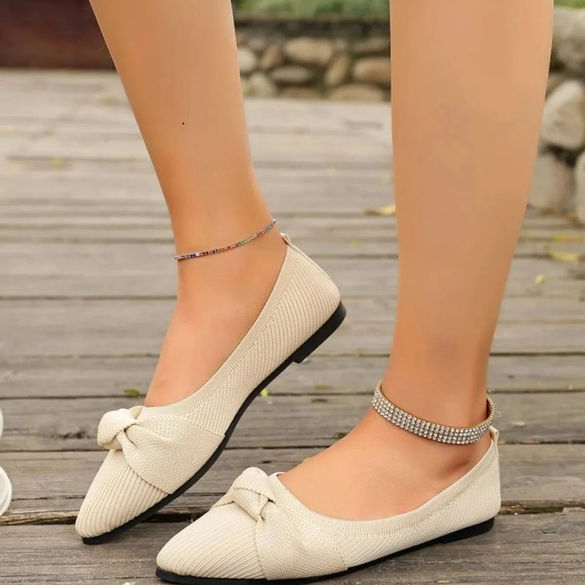 Fashorio Point Toe Flats Slip-Ons