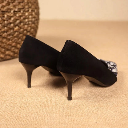 Point Toe Suede Pumps - Fashorio