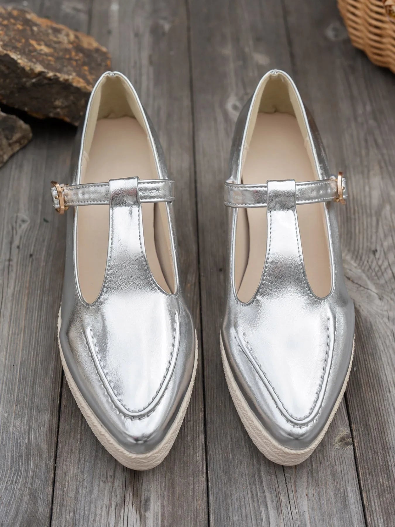 Fashorio Point Toe Wedge Loafers