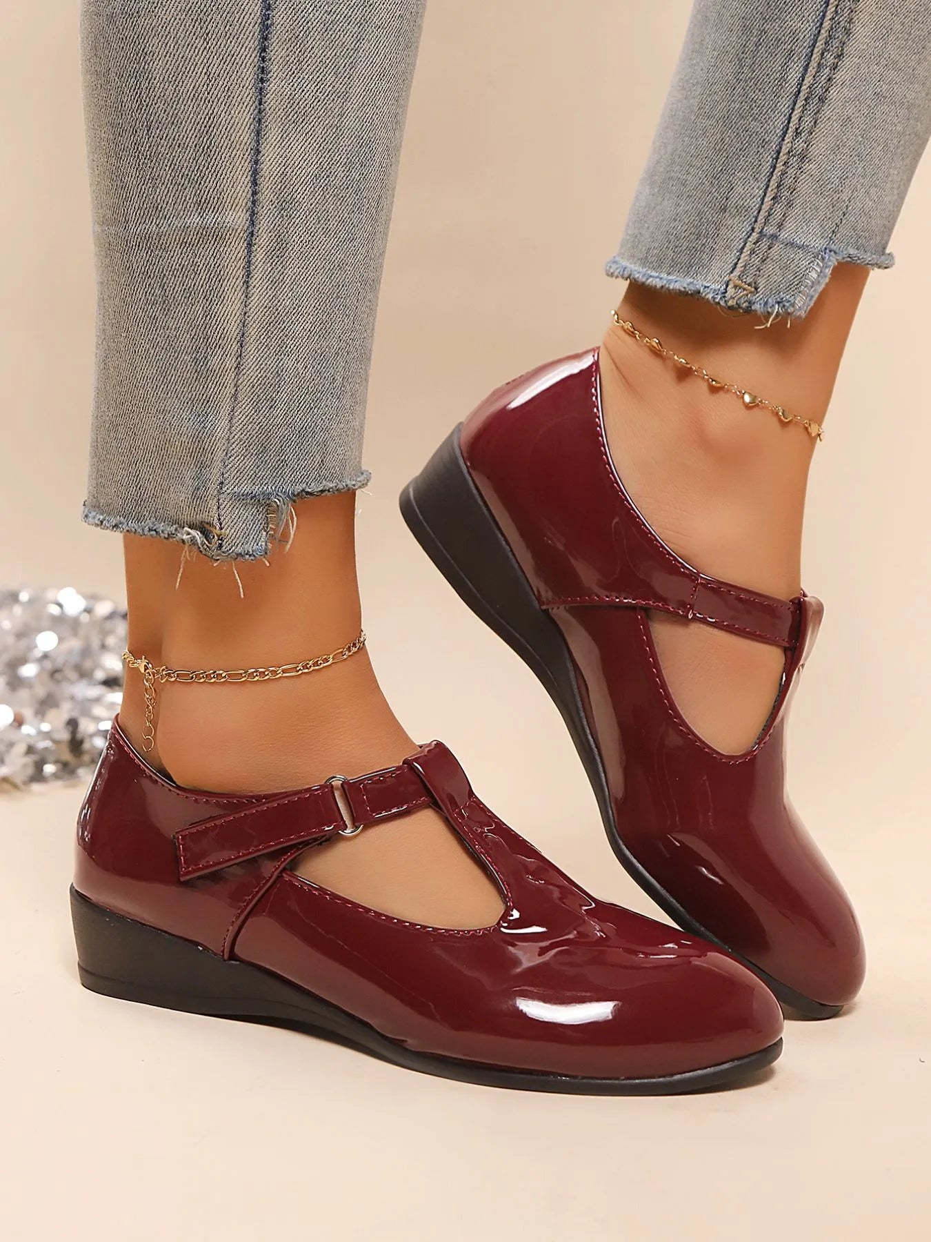 Fashorio Point Toe Wedge Loafers