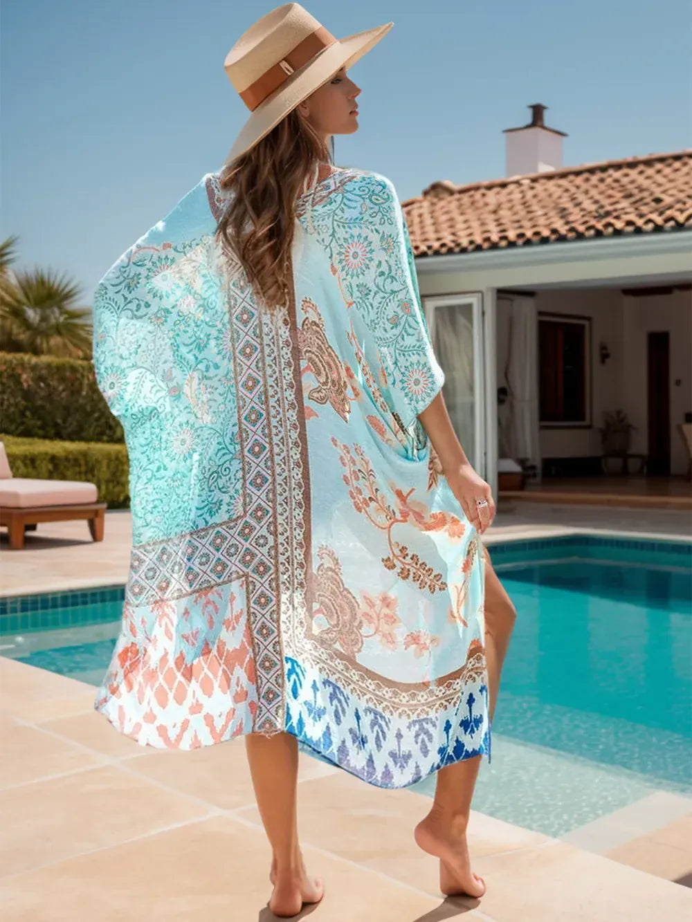 Fashorio Printed Open Front Cover-Up