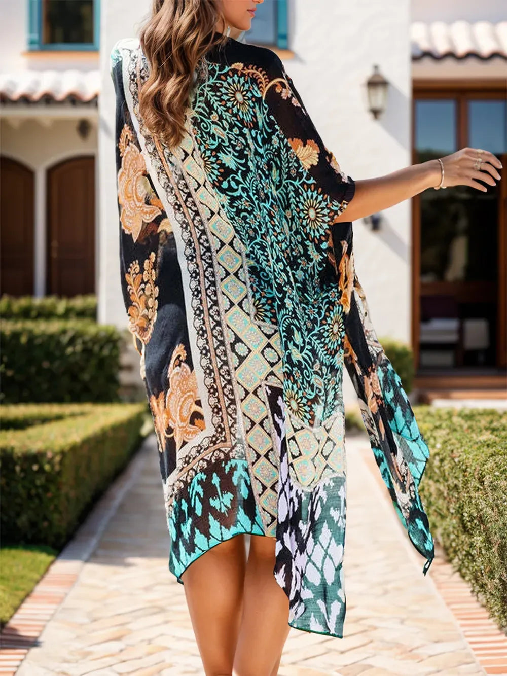 Fashorio Printed Open Front Cover-Up