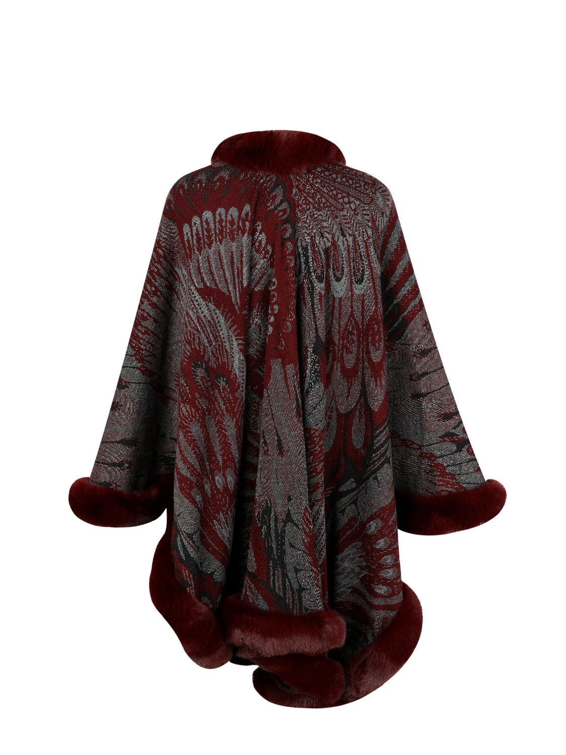 Fashorio Printed Open Front Poncho