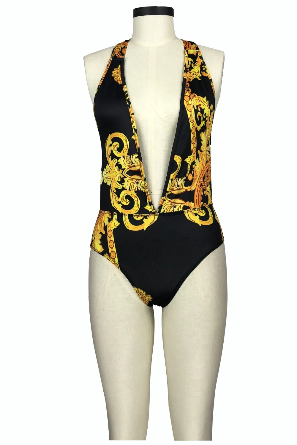 Fashorio Printed Plunge One-Piece and Cover Up Swim Set