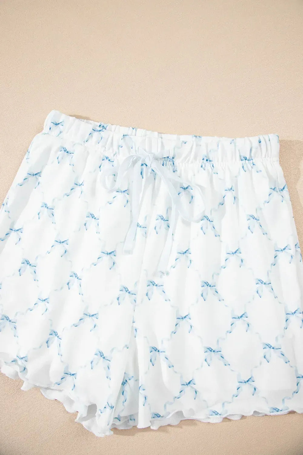 Fashorio Printed Round Neck Top and Shorts Two-Piece Lounge Set