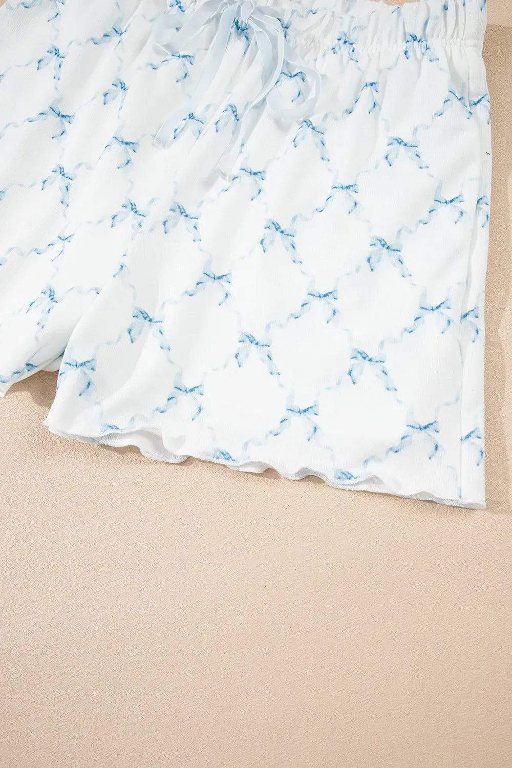 Fashorio Printed Round Neck Top and Shorts Two-Piece Lounge Set