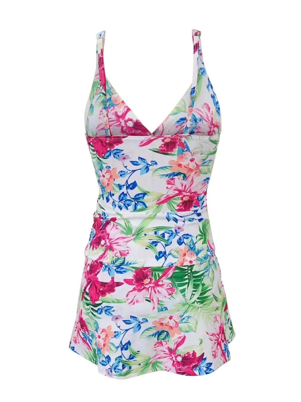 Fashorio Printed Spaghetti Strap Top and Skirt Swim Set