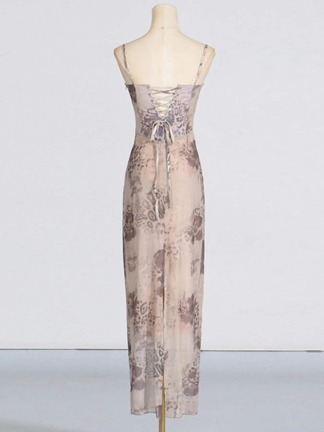 Fashorio Printed Sweetheart Neck Bodycon Maxi Dress