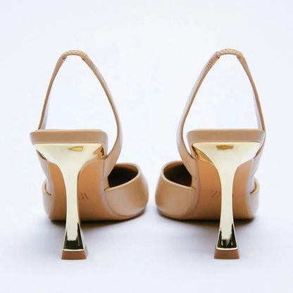 PU Leather Point Toe Stiletto Heel Pumps - Fashorio