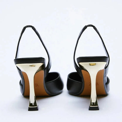 PU Leather Point Toe Stiletto Heel Pumps - Fashorio
