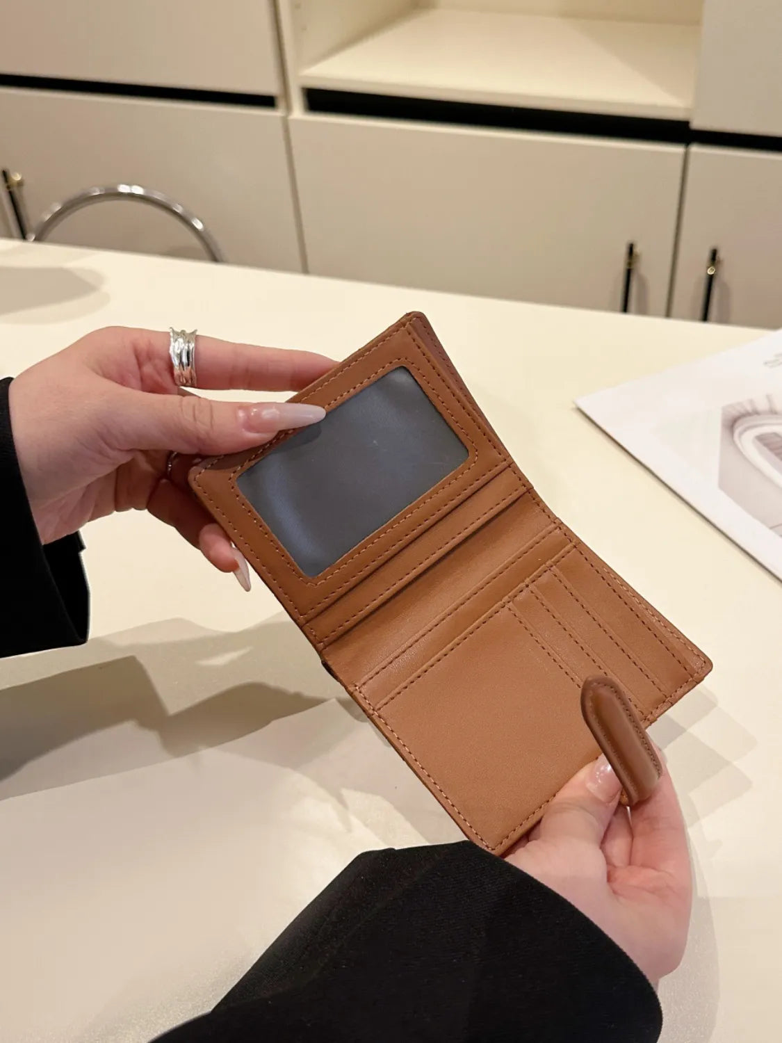 Fashorio PU Leather Solid Color Card Case