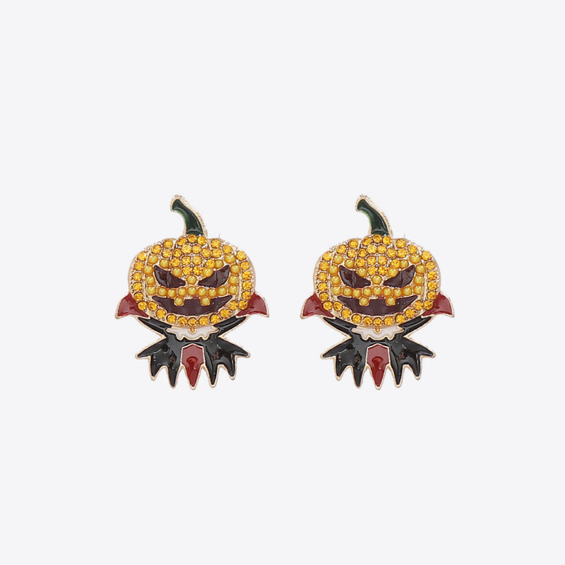 Fashorio Pumpkin / One Size Demon Pumpkin Rhinestone Alloy Earrings