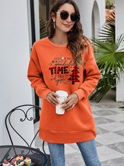 Fashorio Pumpkin / S Christmas Tree Graphic Drop Shoulder Sweatshirt
