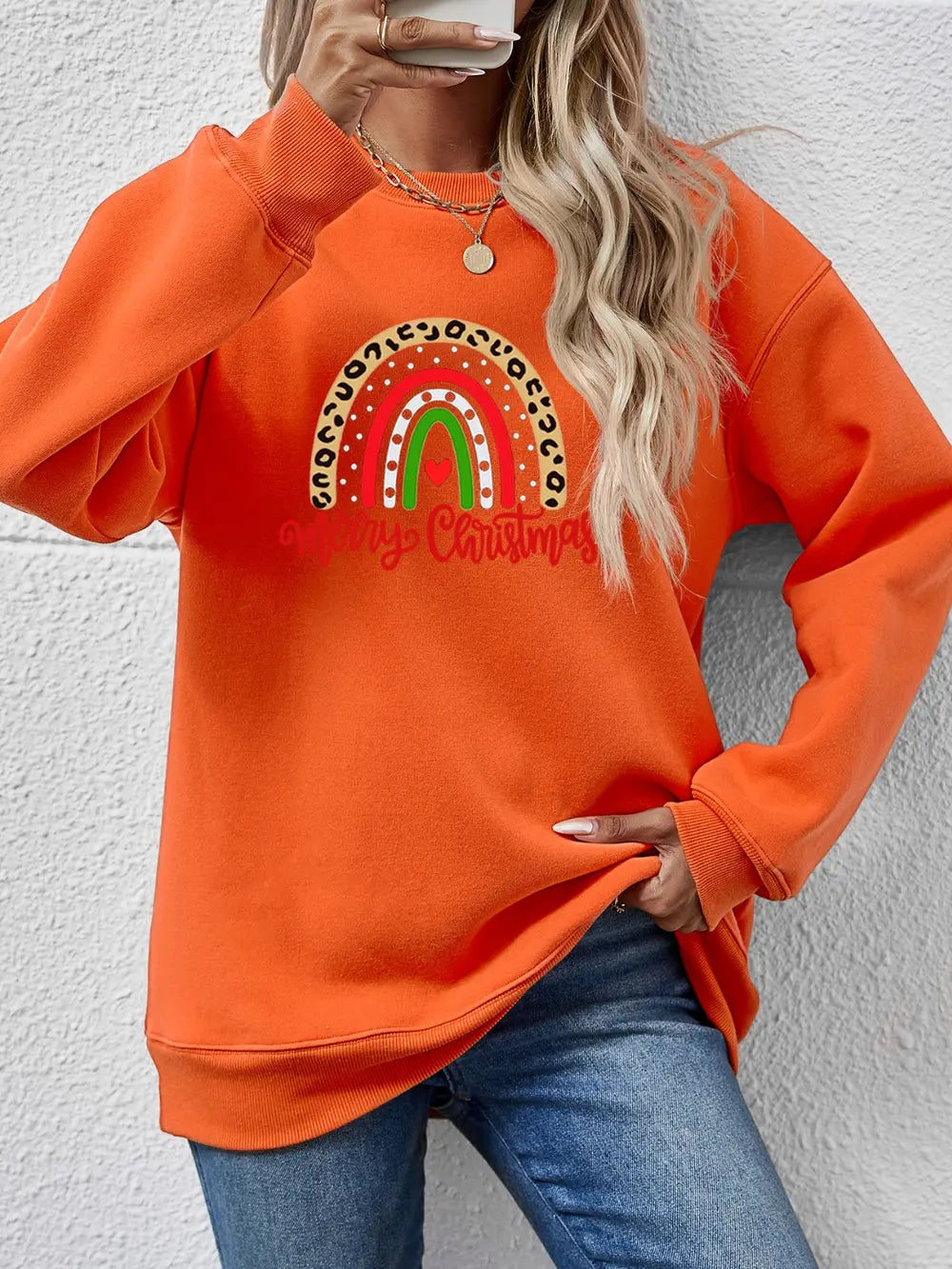 Fashorio Pumpkin / S MERRY CHRISTMAS Graphic Sweatshirt