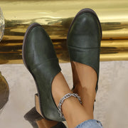 Fashorio Pumps Army Green / 36(US5) Point Toe Block Heels Pumps