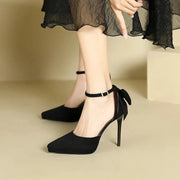 Fashorio Pumps Black / 34(US3) Platform Pointed Toe Ankle Strap Stiletto Pumps