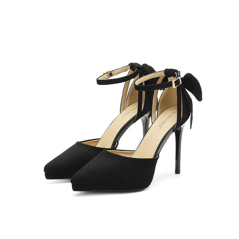 Fashorio Pumps Platform Pointed Toe Ankle Strap Stiletto Pumps