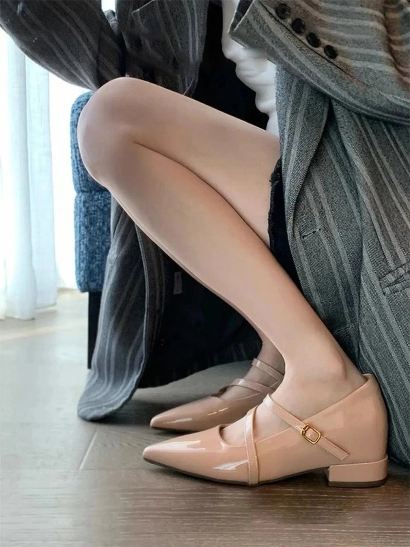 Fashorio Pumps Point Toe Block Heels Pumps