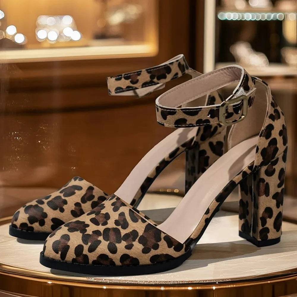 Fashorio Pumps Point Toe Block Heels Pumps