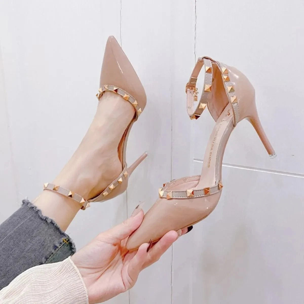 Fashorio Pumps Point Toe Kitten Heels Pumps