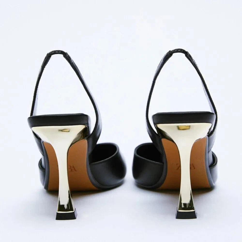 Fashorio Pumps PU Leather Point Toe Stiletto Heel Pumps