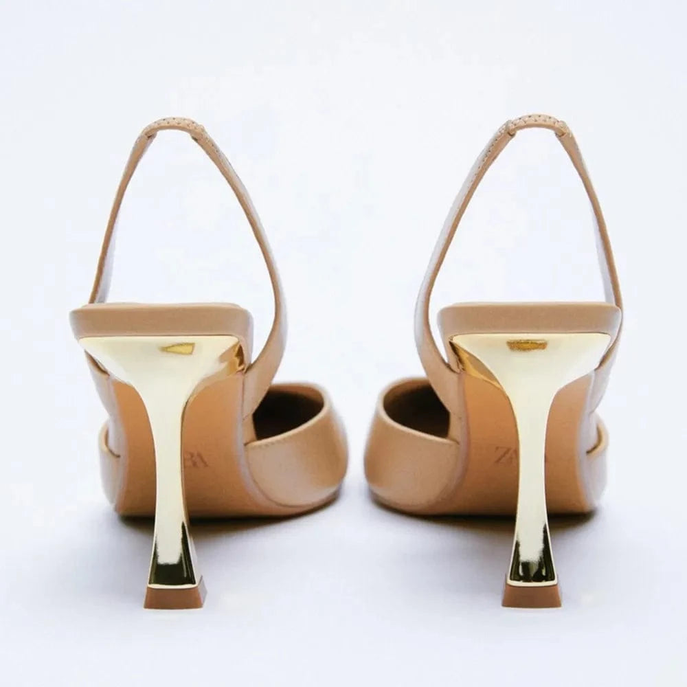 Fashorio Pumps PU Leather Point Toe Stiletto Heel Pumps