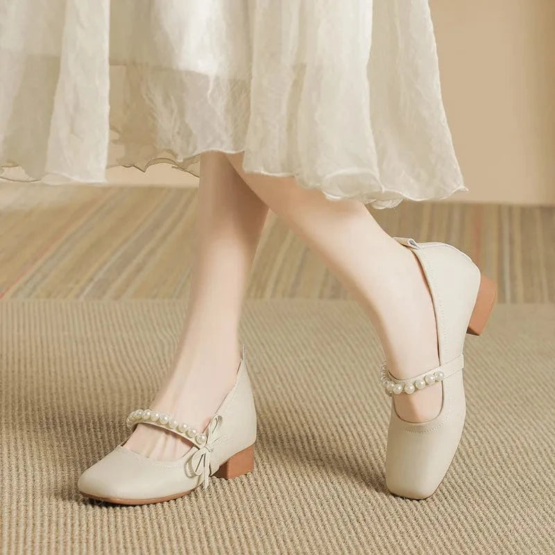 Fashorio Pumps Square Toe Block Heels Pumps