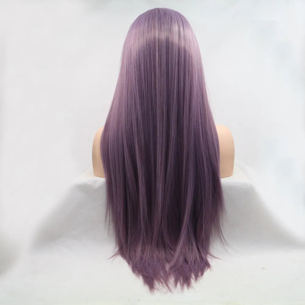 Fashorio Purple / One Size 13*3" Lace Front Wigs Synthetic Long Straight 24" 130% Density