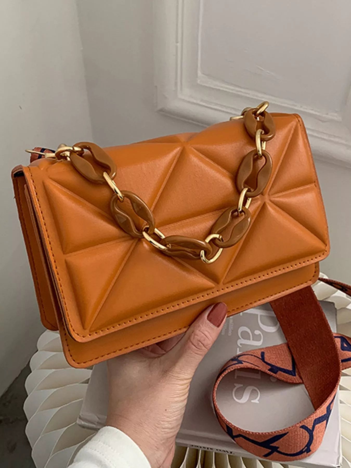 Fashorio Quilted Adjustable Strap Crossbody Bag