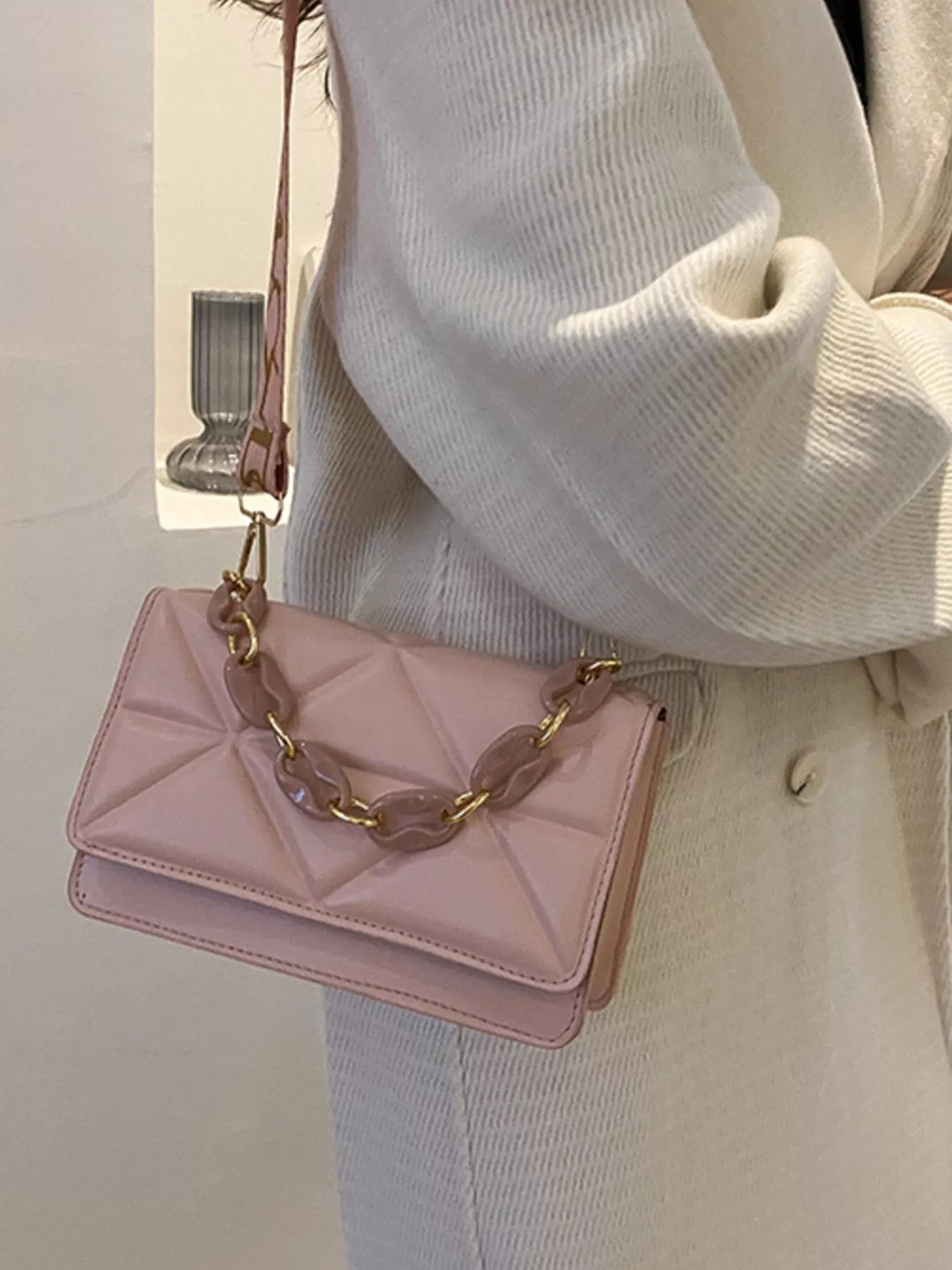 Fashorio Quilted Adjustable Strap Crossbody Bag