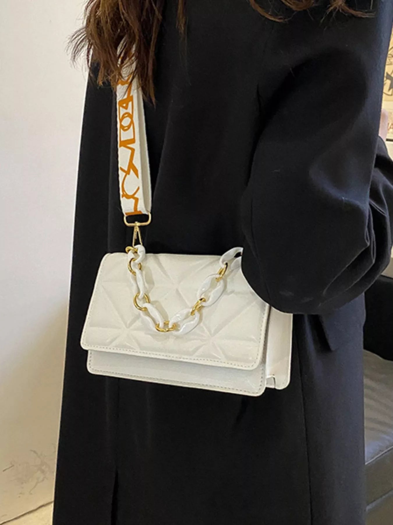 Fashorio Quilted Adjustable Strap Crossbody Bag