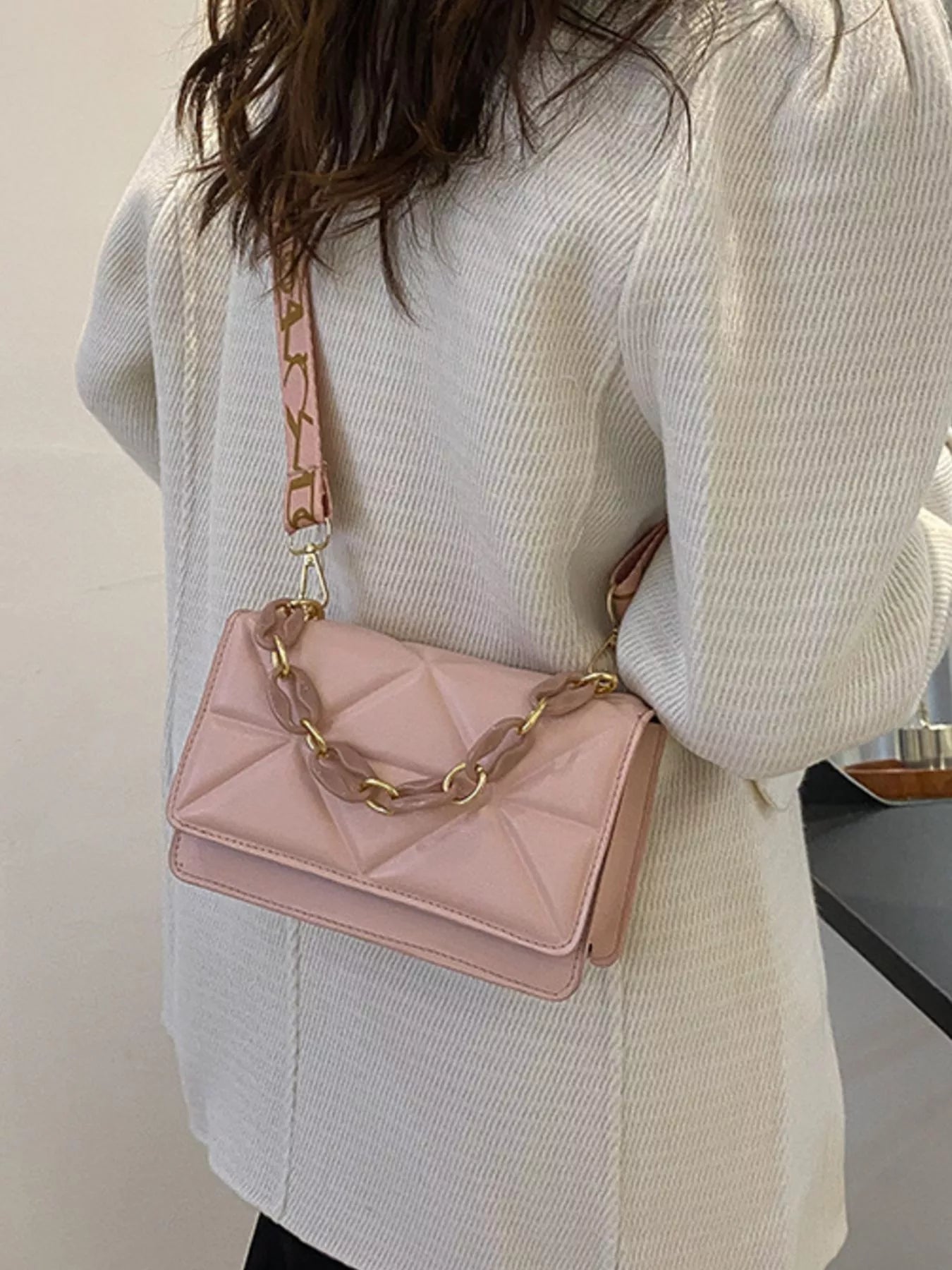 Fashorio Quilted Adjustable Strap Crossbody Bag