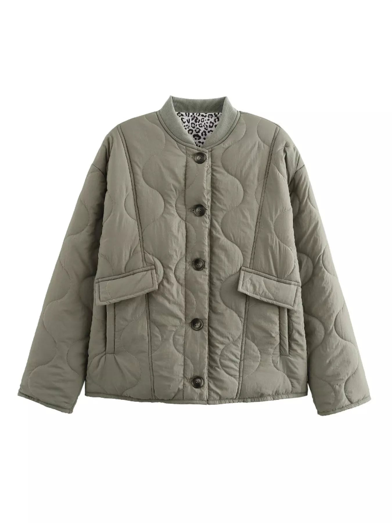 Fashorio Quilted Button-Down Lightweight Jacket