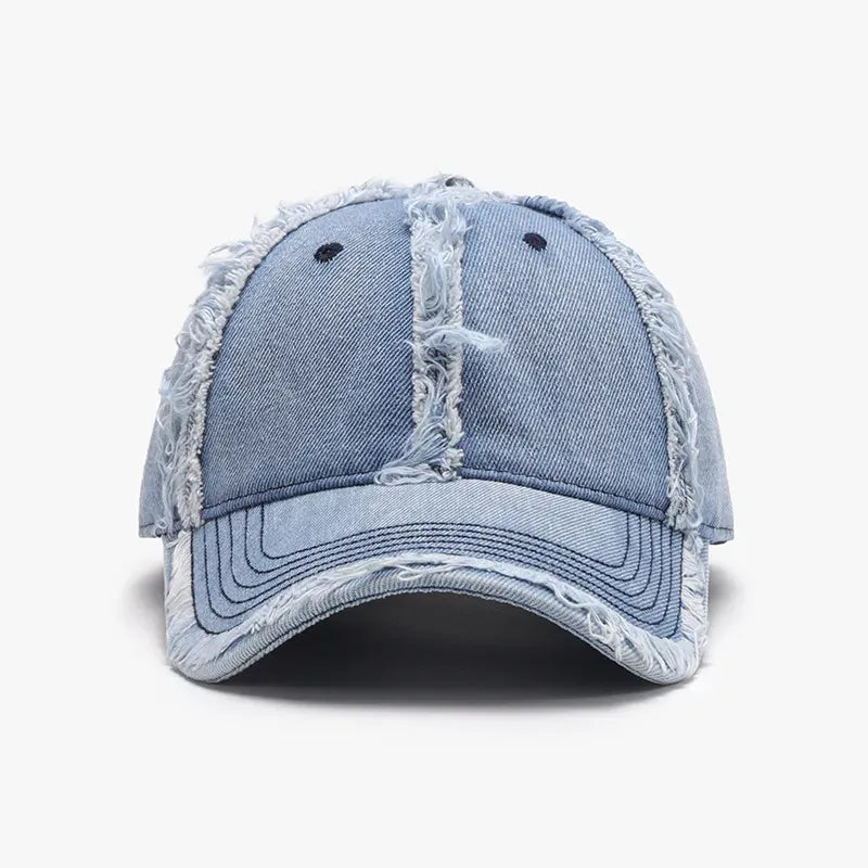 Fashorio Raw Hem Cotton Baseball Cap