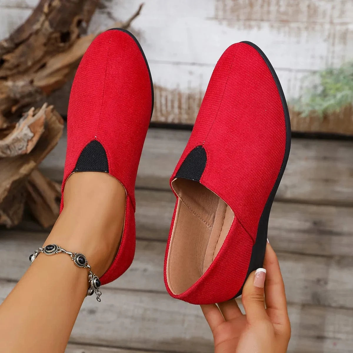 Fashorio Red / 36 Breathable Mesh Slip-On Loafers