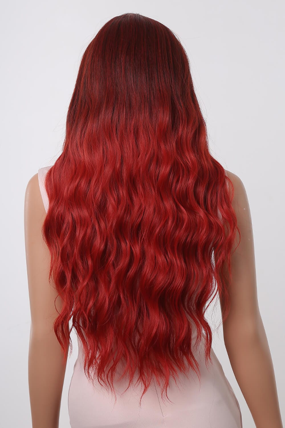 Fashorio Red Ombre / One Size 13*1" Full-Machine Wigs Synthetic Long Wave 27"