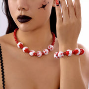 Fashorio Red / One Size Halloween Necklace and Bracelet Jewelry Set