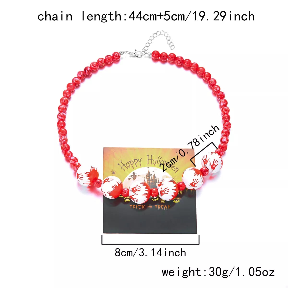 Fashorio Red / One Size Halloween Necklace and Bracelet Jewelry Set