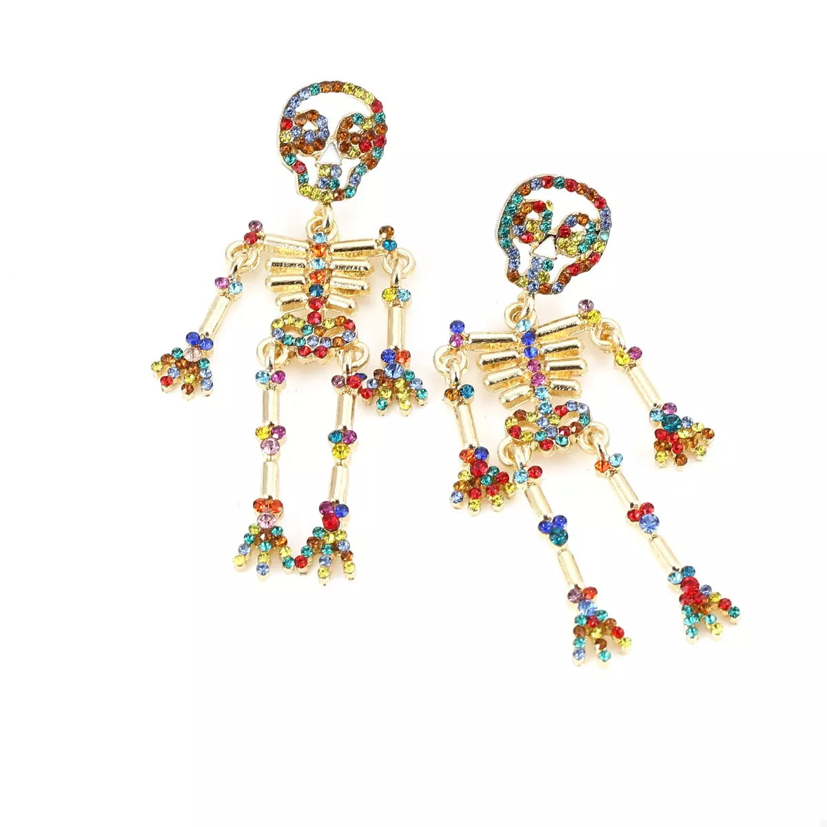 Fashorio Red / One Size Halloween Skeleton Statement Earrings