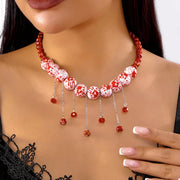 Fashorio Red / One Size Halloween Theme Necklace with Dangling Beads