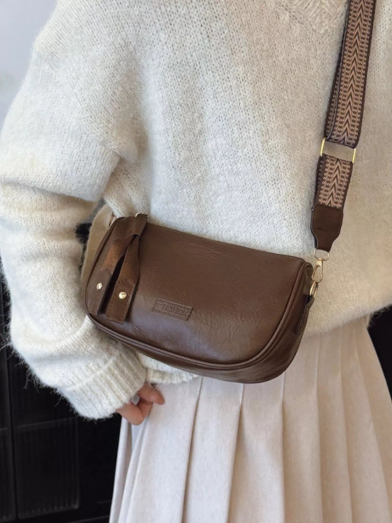 Fashorio Retro Style Shoulder Crossbody Bag with Wide Strap