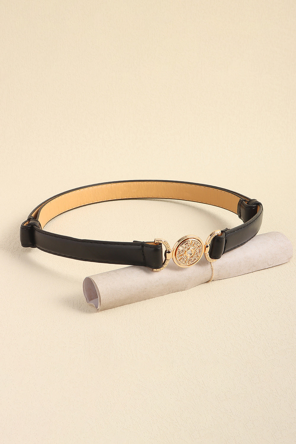 Fashorio Rhinestone Decor PU Leather Belt