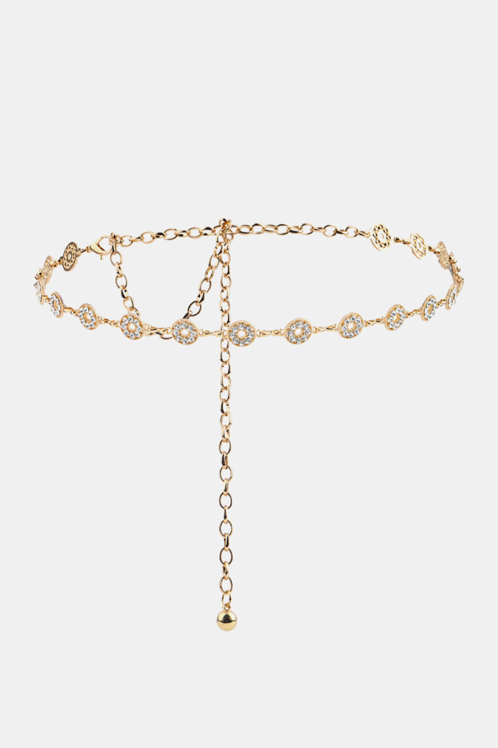 Fashorio Rhinestone Decor Zinc Alloy Belt