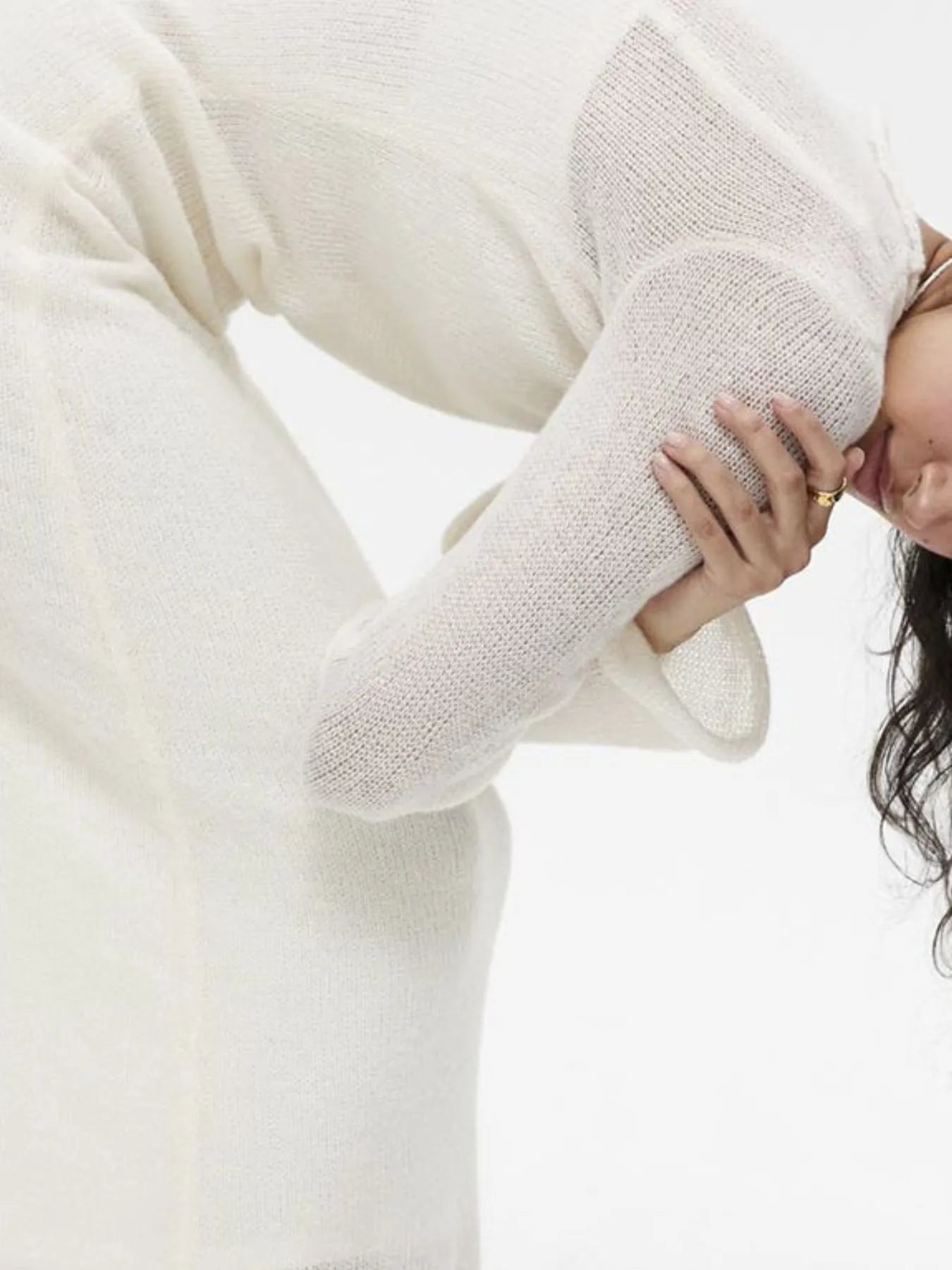 Fashorio Ribbed Knit Cami Dress and Cover Up Sweater Set